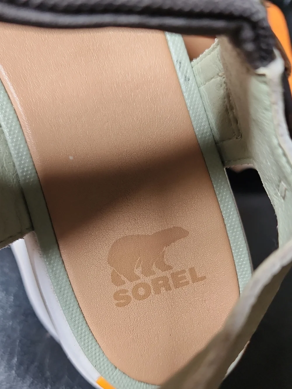 SOREL Kinetic Impact Y-Strap High Sandal Safari Sea Salt Koi Orange Platform 10 - Picture 2 of 13